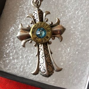 NWOT comes with box Fleur Cross Bullet Necklace